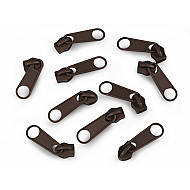 Schieber Zipper zu Spirale Reißverschlüssen 5 mm für Meterware POL, Schokoladenbraun