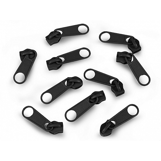 Spiral-Reißverschluss-Cursor, 5 mm (Pack 10 Stück) - Spiral-Reißverschluss-Cursor 5 mm, schwarz