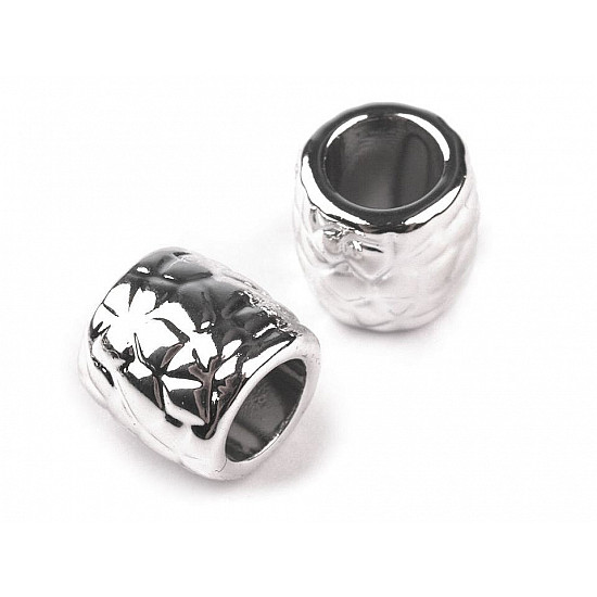 Metallisierte Perlen mit großem Loch, 9x9,5 mm (10-teiliges Paket)