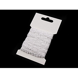 Baumwollhäkeln-Spitze, 12 mm breit (3 M-Karte) - Weiß