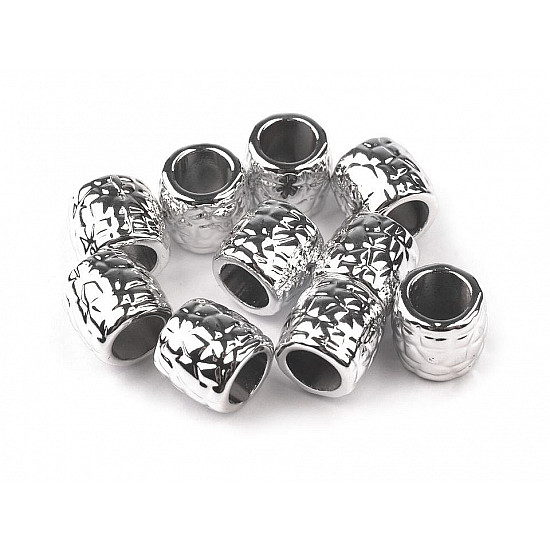 Metallisierte Perlen mit großem Loch, 9x9,5 mm (10-teiliges Paket)