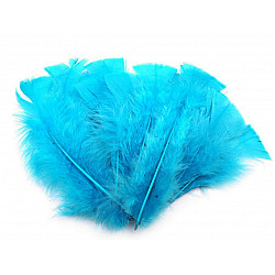 Dekorative Federn von Truthähnen, Länge 11-17 cm (Pack 20 Stück) - intensives Blau