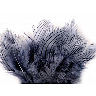 Dekorative Federn von Fasan, Länge 5 - 11 cm (Packung 20 Stück) - Blau - Rauchig
