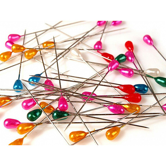 Nadeln, Perlenmuster, Länge 55 mm - Mischungsfarben