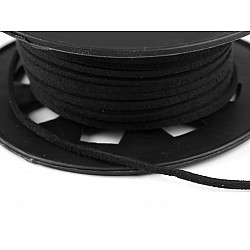 Kunstlederband Künstliche Lederstreifen Breite 3 mm - Schwarz