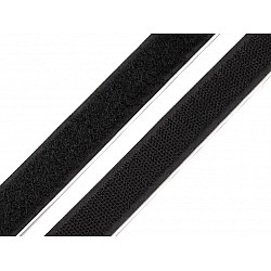Klettverschluss selbstklebend Haken + Schlaufen Breite 20 mm, schwarz