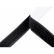 Klettverschluss selbstklebend Haken + Schlaufen Breite 20 mm, schwarz