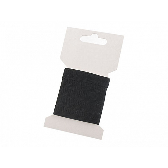 Köperband auf Karte (3 m) Breitte 10 mm - schwarz
