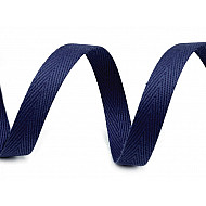 Heringbone-Baumwollband, 10 mm breit (50 m Rolle) - Paris Blue