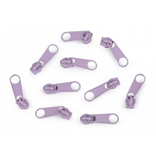 Spiral-Reißverschluss-Cursor, 3 mm (10-teiliges Paket) - Lavendel