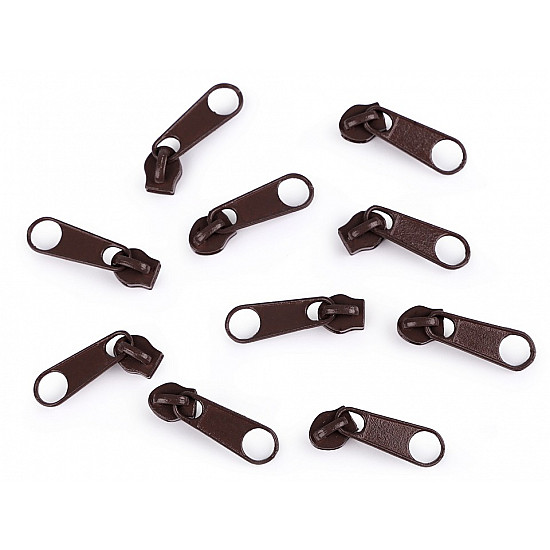 Spiralreißverschluss-Cursor, 3 mm (Pack 10 Stück) - Braune Schokolade