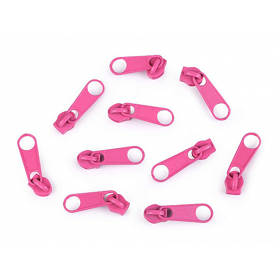 Spiral-Reißverschluss-Cursor, 3 mm (10-teiliges Paket) - Rosa