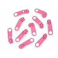 Spiral-Reißverschluss-Cursor, 5 mm (Pack 10 Stück) - Pink Bubblegum