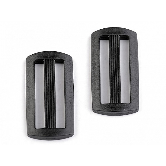 Regula / Kunststoffschnalle, 40 mm breit (10-teiliges Paket) - Schwarz