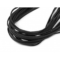 Kunstlederband Künstliche Lederstreifen Breite 2,5 mm (Packung 10 Stück x 1 m) - schwarz