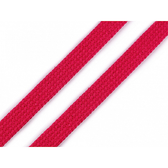 Baumwollkordel flach / Schlauchband Breite 12 mm (Meterware) - pink
