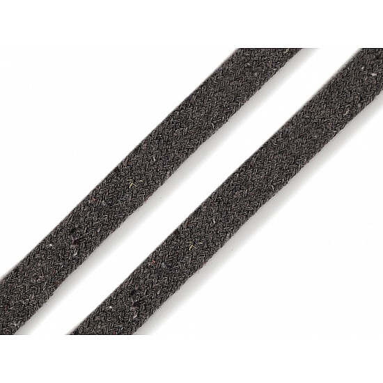 Schnur flach hohl Breite 10 mm (karte 10 m) - grau-trüb