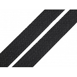 Baumwollkordel flach Breite 12-15 mm (karte 10 m) - schwarz