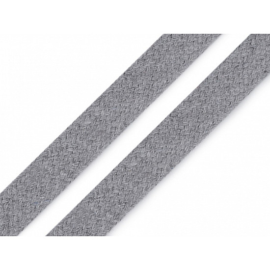 11–15 mm breite flache Kleiderkordel (karte 10 m) - hell-grau