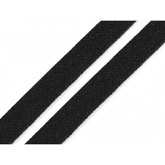 11–15 mm breite flache Kleiderkordel (karte 10 m) - schwarz