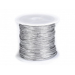 Schnur flach mit Lurex Breite 1,1 mm (rolle 50 m) - Silber