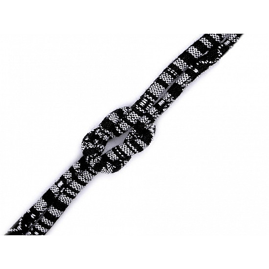 Schnur / Kordel mit Füllung Indianer Motiv Ø6 mm (Meterware) - schwarz