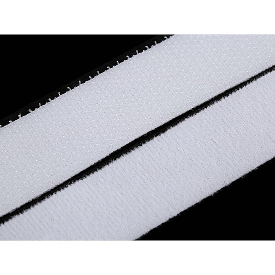 Doppelseitiges Helfer- / Klettband in Meter, 20 mm - Weiß
