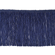 Glänzende Fransen, 15,5 cm x 1 m - dunkelblau