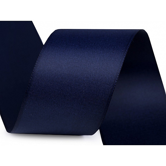 Doppeles satinisches Mattband, 40 mm breit (Rolle 20 m) - dunkelblau