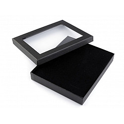 Schachtel mit Sichtfenster gepolstert 3x16x19 cm schwarz