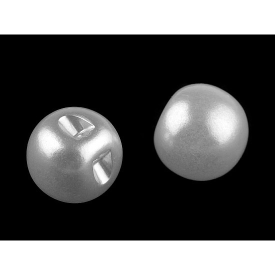 Perlen zum Annähen / Perlen Knöpfe Ø10 mm, perlmutt-weiß, 20 Stück