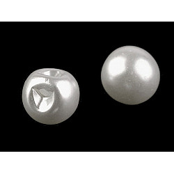Perlen zum Annähen / Perlen Knöpfe Ø12 mm, perlmutt, 10 Stück