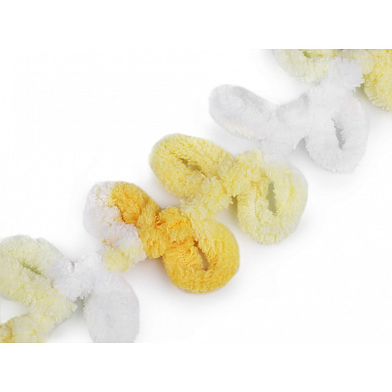 Strickgarn Alize Puffy color 100 g, weiss-gelb