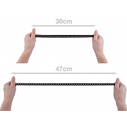 Dekoratives elastisches, 15 mm breit (25 m karte) - schwarz