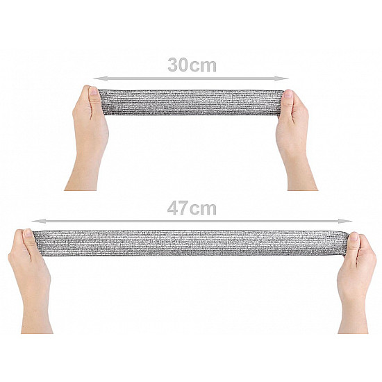 Elastisch mit Lurex bis Meter, Breite 40 mm - Grau - Silber