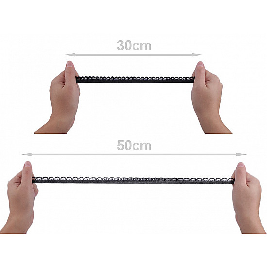 Elastische dekorative Spitze, 15 mm breit (20 m Roller) - Schwarz