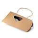 Geschenkbox natural mit Herz und Taschengriff (Packung 5 Stück) - naturbraun