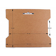 Papierkarte Wickelkarte 14x16,3 cm (Packung 100 Stück) - naturbraun