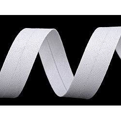 Schrägband Baumwolle Breite 18 mm verbügelt (Meterware) - weiß