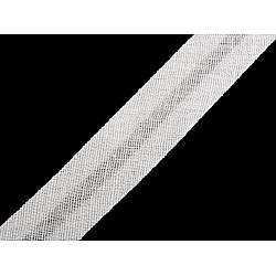 Schrägband Baumwolle Breite 14 mm gefalzt (karte 25 m) - weiß