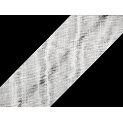 Schrägband Baumwolle Breite 20 mm gefalzt (karte 25 m) - weiß