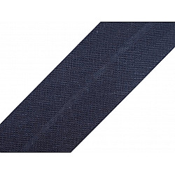 Schrägband Baumwolle Breite 20 mm gefalzt (karte 25 m) - dunkelblau