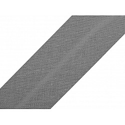 Schrägband Baumwolle Breite 20 mm gefalzt (karte 25 m) - grau-trüb