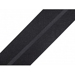 Schrägband Baumwolle Breite 20 mm gefalzt (karte 25 m) - schwarz