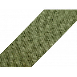 Schrägband Baumwolle Breite 20 mm gefalzt (karte 25 m) - khaki