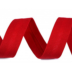 Schrägband aus Baumwolle elastisch Breite 20 mm verbügelt - rot, 1 ml.