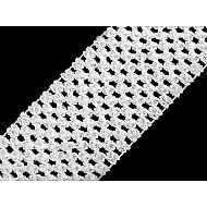 Elastisches Band gehäkelt Tutu zu Meter, Breite 7 cm - Weiß
