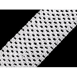 Elastisches Band gehäkelt Tutu zu Meter, Breite 7 cm - Weiß