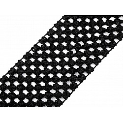 Elastisches Band gehäkelte Tutu zu Meter, Breite 7 cm - Schwarz