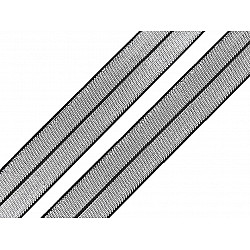 Elastische Vorspannung mit Lurex, Breite 20 mm (Karte 13,5 m) - Schwarz - Silber